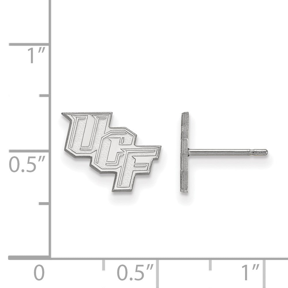10k White Gold LogoArt University of Central Florida U-C-F Extra Small Post Earrings