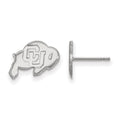 Sterling Silver Rhodium-plated LogoArt University of Colorado Buffalo Extra Small Post Earrings