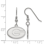 Sterling Silver Rhodium-plated LogoArt University of Georgia Letter G Small Dangle Wire Earrings
