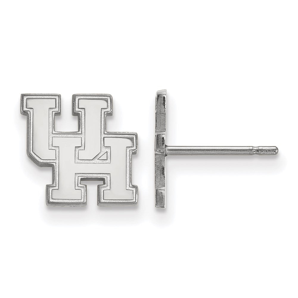 14k White Gold LogoArt University of Houston U-H Extra Small Post Earrings