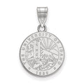 Sterling Silver Rhodium-plated LogoArt University of Idaho Medium Crest Pendant