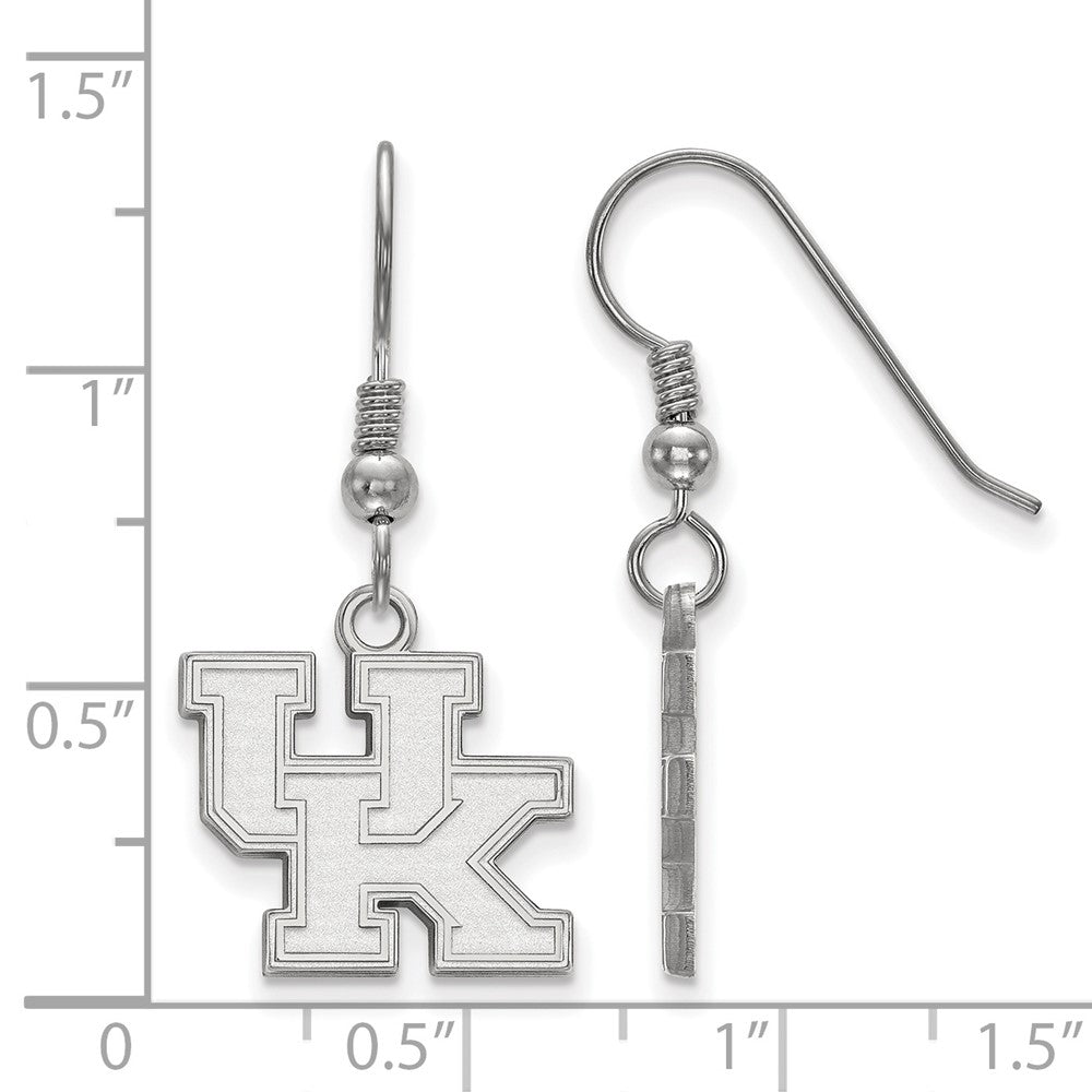 Sterling Silver Rhodium-plated LogoArt University of Kentucky U-K Small Dangle Wire Earrings