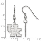 Sterling Silver Rhodium-plated LogoArt University of Kentucky U-K Small Dangle Wire Earrings