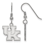 Sterling Silver Rhodium-plated LogoArt University of Kentucky U-K Small Dangle Wire Earrings
