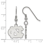 Sterling Silver Rhodium-plated LogoArt University of North Carolina N-C Small Dangle Wire Earrings