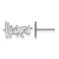 Sterling Silver Rhodium-plated LogoArt University of Nebraska Huskers Extra Small Post Earrings