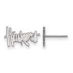 Sterling Silver Rhodium-plated LogoArt University of Nebraska Huskers Extra Small Post Earrings