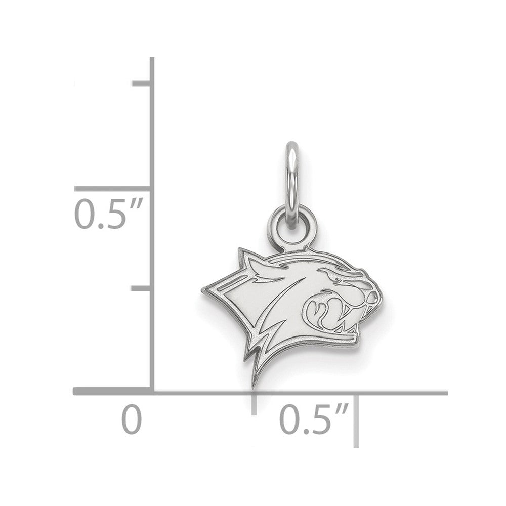 Sterling Silver Rhodium-plated LogoArt University of New Hampshire Wildcat Extra Small Pendant
