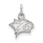 Sterling Silver Rhodium-plated LogoArt University of New Hampshire Wildcat Extra Small Pendant