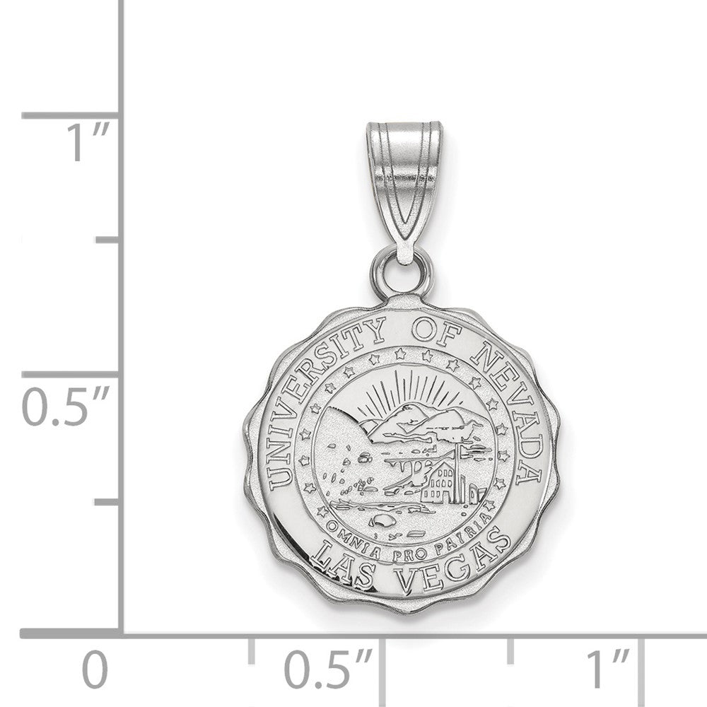 Sterling Silver Rhodium-plated LogoArt University of Nevada-Las Vegas Medium Crest Pendant