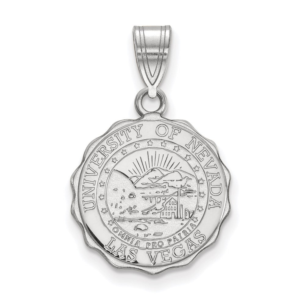 Sterling Silver Rhodium-plated LogoArt University of Nevada-Las Vegas Medium Crest Pendant