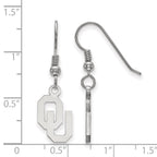 Sterling Silver Rhodium-plated LogoArt University of Oklahoma O-U Small Dangle Wire Earrings