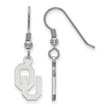 Sterling Silver Rhodium-plated LogoArt University of Oklahoma O-U Small Dangle Wire Earrings