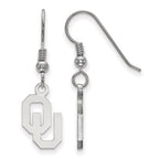 Sterling Silver Rhodium-plated LogoArt University of Oklahoma O-U Small Dangle Wire Earrings