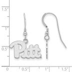 Sterling Silver Rhodium-plated LogoArt University of Pittsburgh Small Dangle Wire Earrings