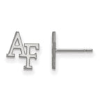 14k White Gold LogoArt United States Air Force Academy A-F Extra Small Post Earrings