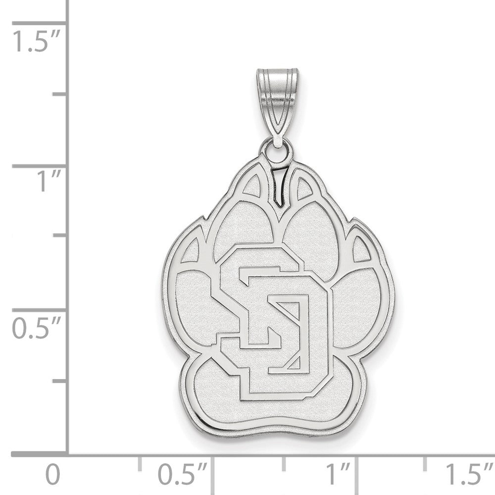 10k White Gold LogoArt University of South Dakota Extra Large Pendant