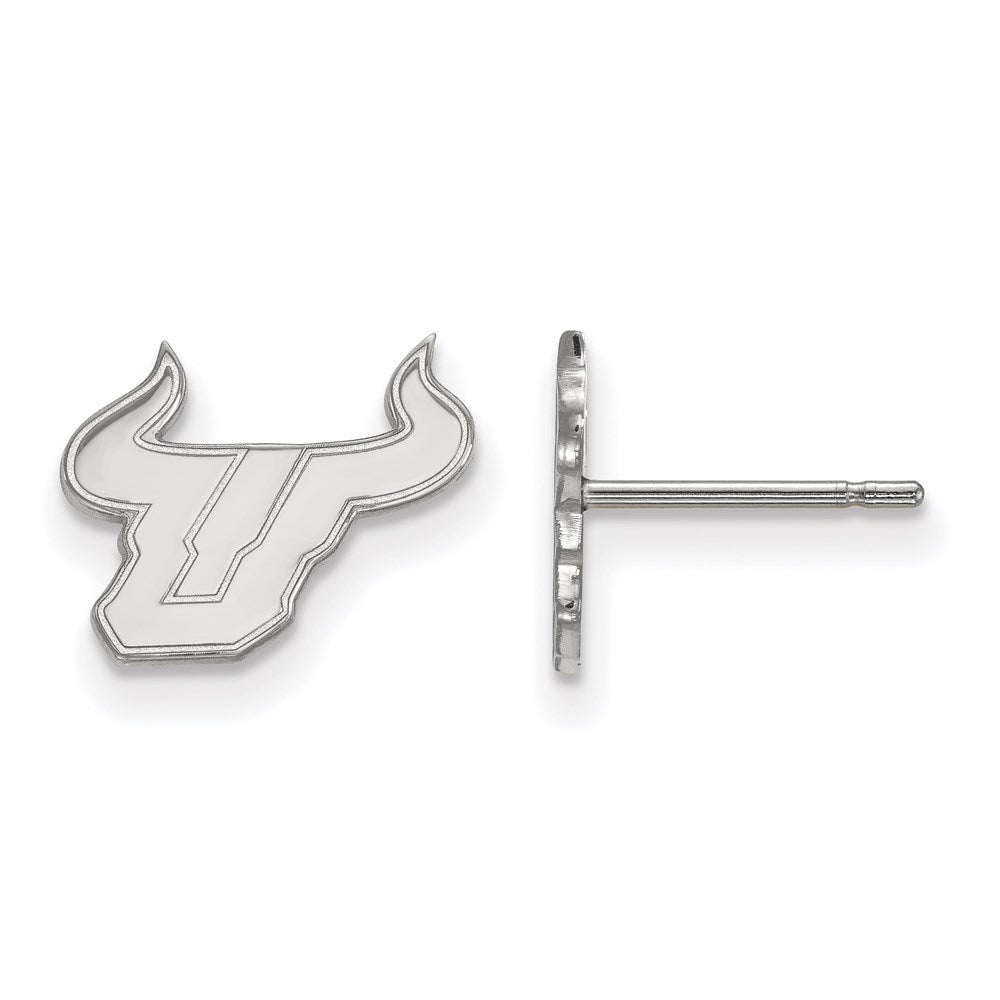 14k White Gold LogoArt University of South Florida Bull Extra Small Post Earrings