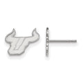 Sterling Silver Rhodium-plated LogoArt University of South Florida Bull Extra Small Post Earrings