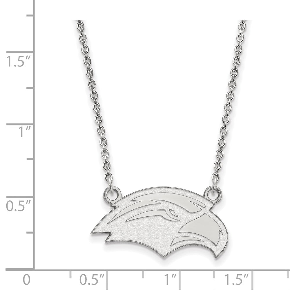 14k White Gold LogoArt University of Southern Mississippi Eagle Small Pendant 18 inch Necklace