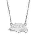 Sterling Silver Rhodium-plated LogoArt University of Southern Mississippi Eagle Small Pendant 18 inch Necklace