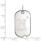 Sterling Silver Rhodium-plated LogoArt US Naval Academy Small Dog Tag Pendant