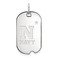 10k White Gold LogoArt US Naval Academy Small Dog Tag Pendant