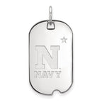 Sterling Silver Rhodium-plated LogoArt US Naval Academy Small Dog Tag Pendant