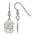 Sterling Silver Rhodium-plated LogoArt University of South Carolina Small Dangle Wire Earrings