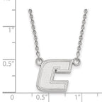 14k White Gold LogoArt University of Tennessee at Chattanooga Letter C Small Pendant 18 inch Necklace