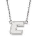 14k White Gold LogoArt University of Tennessee at Chattanooga Letter C Small Pendant 18 inch Necklace