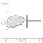 Sterling Silver Rhodium-plated LogoArt University of Texas at El Paso Extra Small Post Earrings