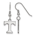 Sterling Silver Rhodium-plated LogoArt University of Tennessee Letter T Small Dangle Wire Earrings