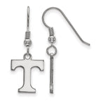Sterling Silver Rhodium-plated LogoArt University of Tennessee Letter T Small Dangle Wire Earrings