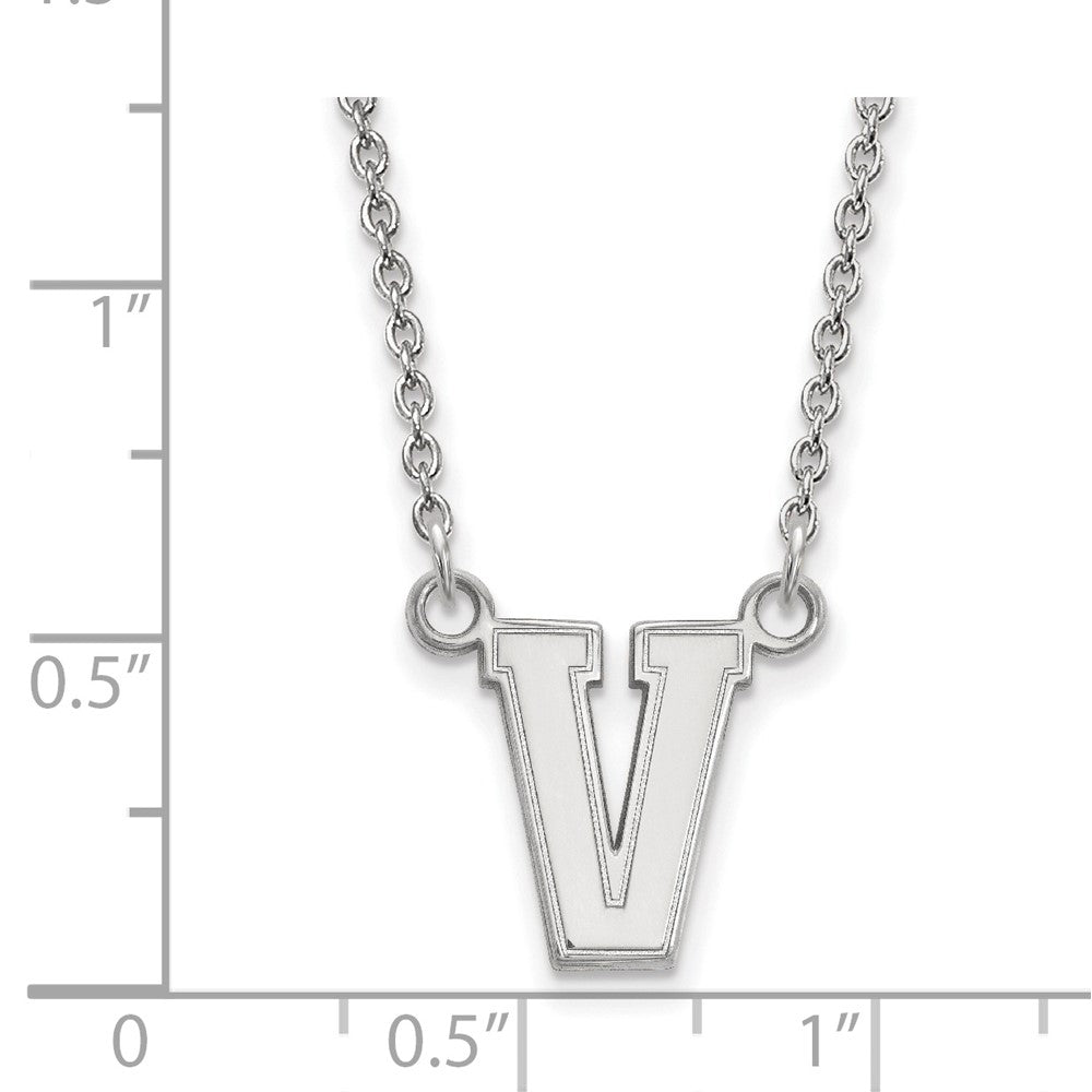 Sterling S. Rh-p LogoArt Vanderbilt University Small Pendant w/Necklace