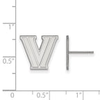 Sterling Silver Rhodium-plated LogoArt Villanova University Letter V Small Post Earrings