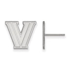 Sterling Silver Rhodium-plated LogoArt Villanova University Letter V Small Post Earrings