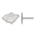 14k White Gold NHL LogoArt Minnesota Wild Extra Small Post Earrings
