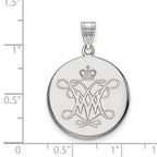 Sterling Silver Rhodium-plated LogoArt College of William and Mary Large Disc Pendant