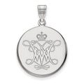 Sterling Silver Rhodium-plated LogoArt College of William and Mary Large Disc Pendant