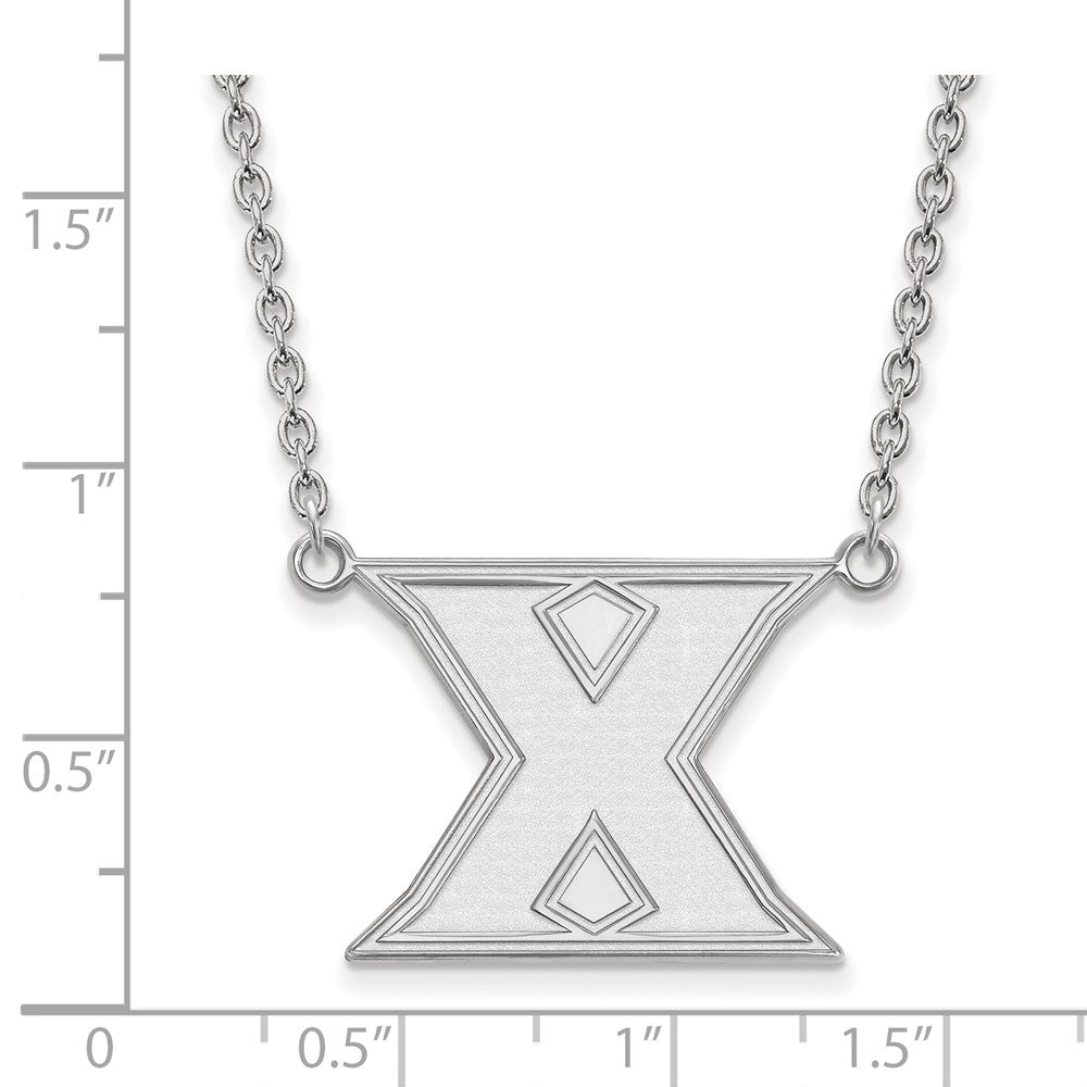 Sterling Silver Rhodium-plated LogoArt Xavier University Letter X Large Pendant 18 inch Necklace