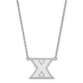 Sterling Silver Rhodium-plated LogoArt Xavier University Letter X Large Pendant 18 inch Necklace