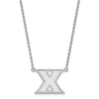 Sterling Silver Rhodium-plated LogoArt Xavier University Letter X Large Pendant 18 inch Necklace