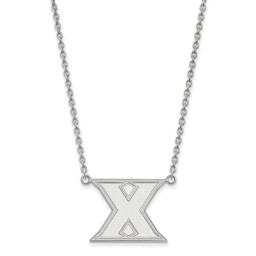 Sterling Silver Rhodium-plated LogoArt Xavier University Letter X Large Pendant 18 inch Necklace