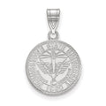 Sterling Silver Rhodium-plated LogoArt Youngstown State University Medium Crest Pendant