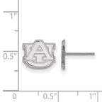 10k White Gold LogoArt Auburn University A-U Extra Small Post Earrings