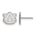 Sterling Silver Rhodium-plated LogoArt Auburn University A-U Extra Small Post Earrings