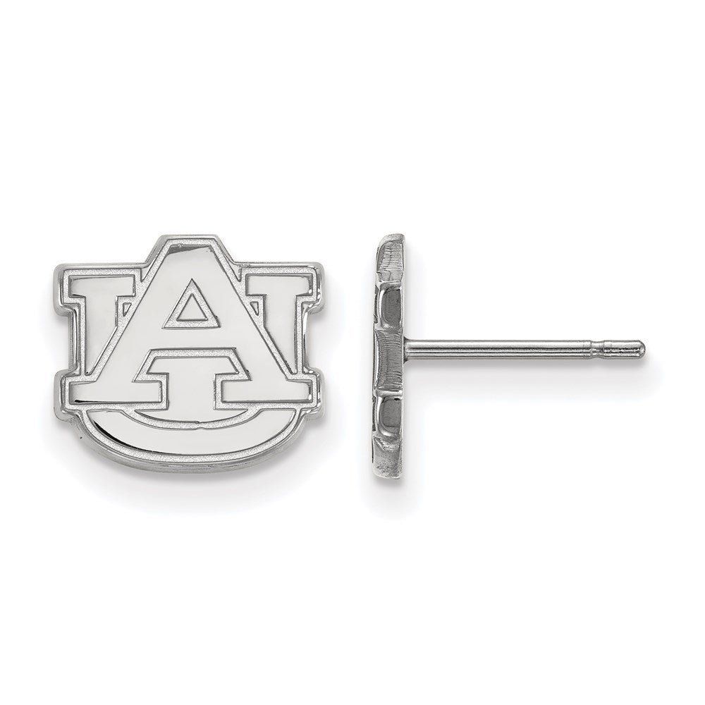 10k White Gold LogoArt Auburn University A-U Extra Small Post Earrings