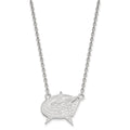 14k White Gold NHL LogoArt Columbus Blue Jackets Large Pendant 18 inch Necklace
