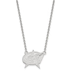 Sterling Silver Rhodium-plated NHL LogoArt Columbus Blue Jackets Large Pendant 18 inch Necklace